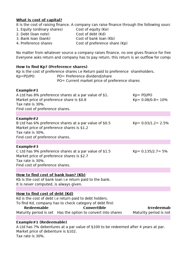 WACC | PDF | Preferred Stock | Cost Of Capital