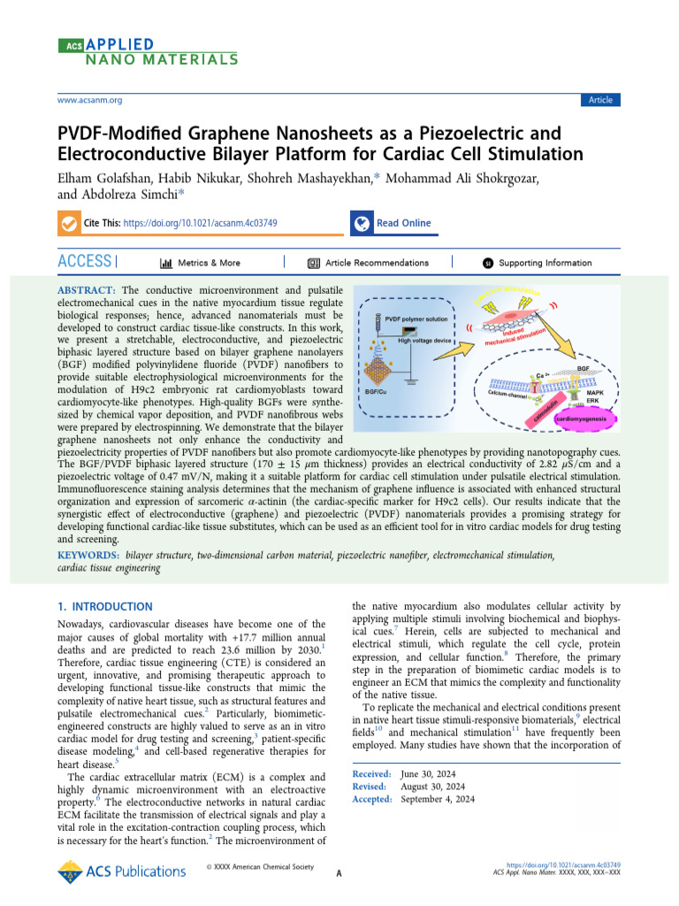 PVDF-Graphene Platform for Cardiac Stimulation | PDF | Tissue ...
