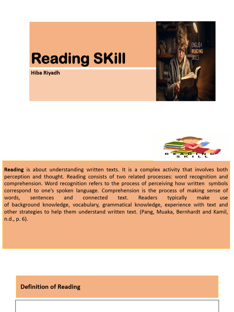 Reading Skill Pdf Reading Comprehension Vocabulary