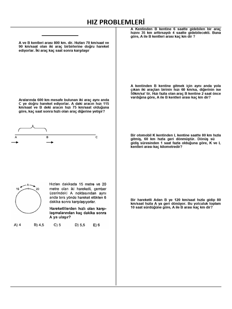 9 - Hız Problemleri Canlı | PDF