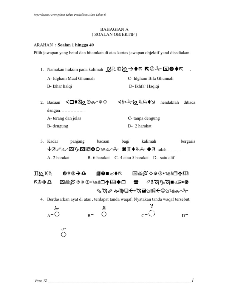 Soalan Pendidikan Islam Tahun 6 Pdf
