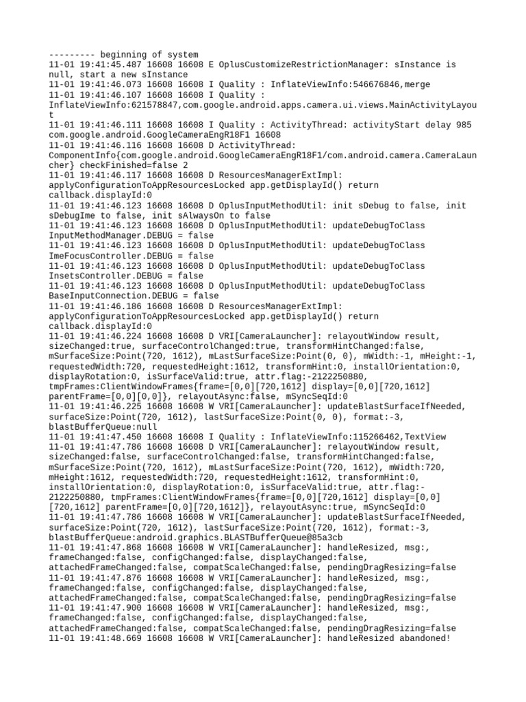 Camera App Activity Log Analysis | PDF | Computer Architecture ...