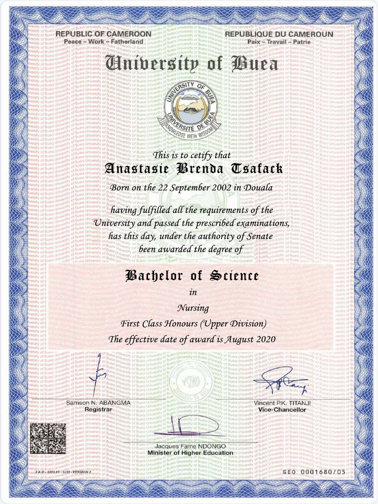 Bachelor Degree Certificate Brenda - C | PDF