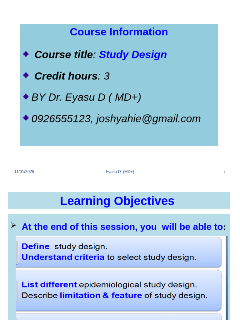 Study Design Course Overview | PDF | Cohort Study | Clinical Trial