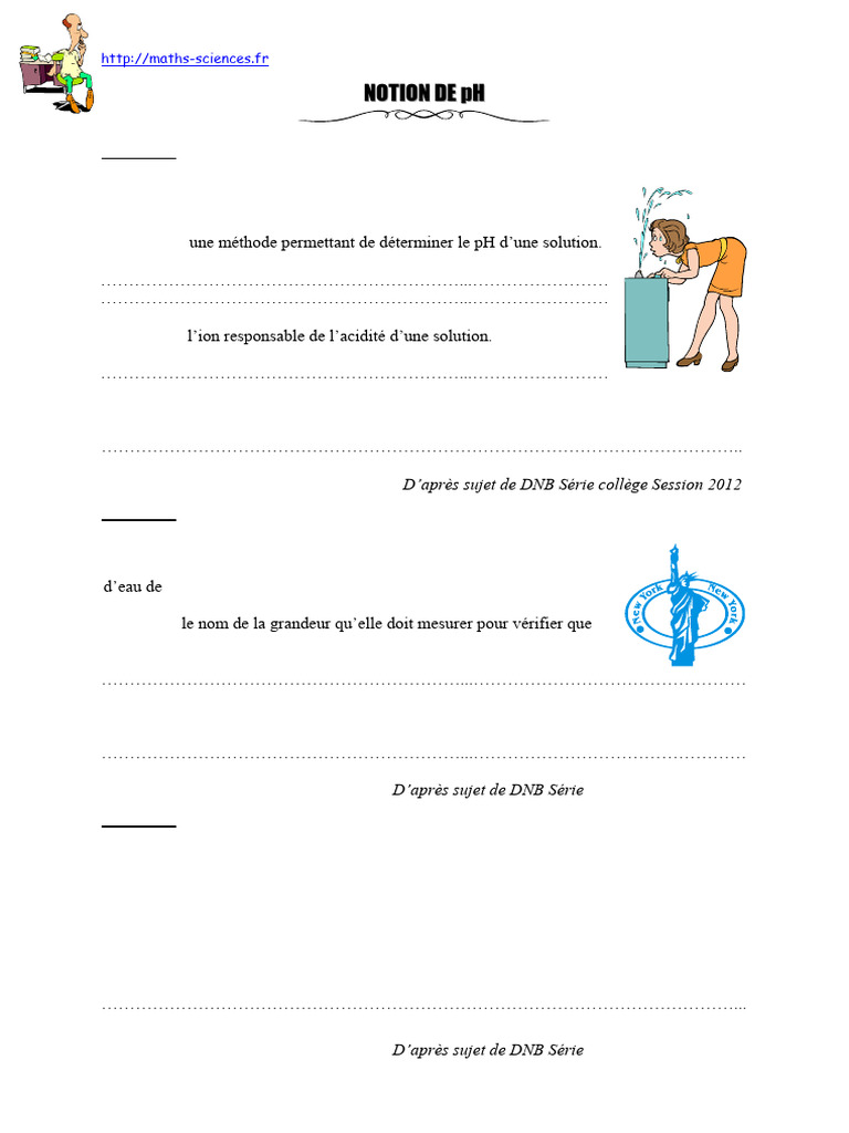 Notion de pH : Exercices et Méthodes | PDF | Ph | Acide