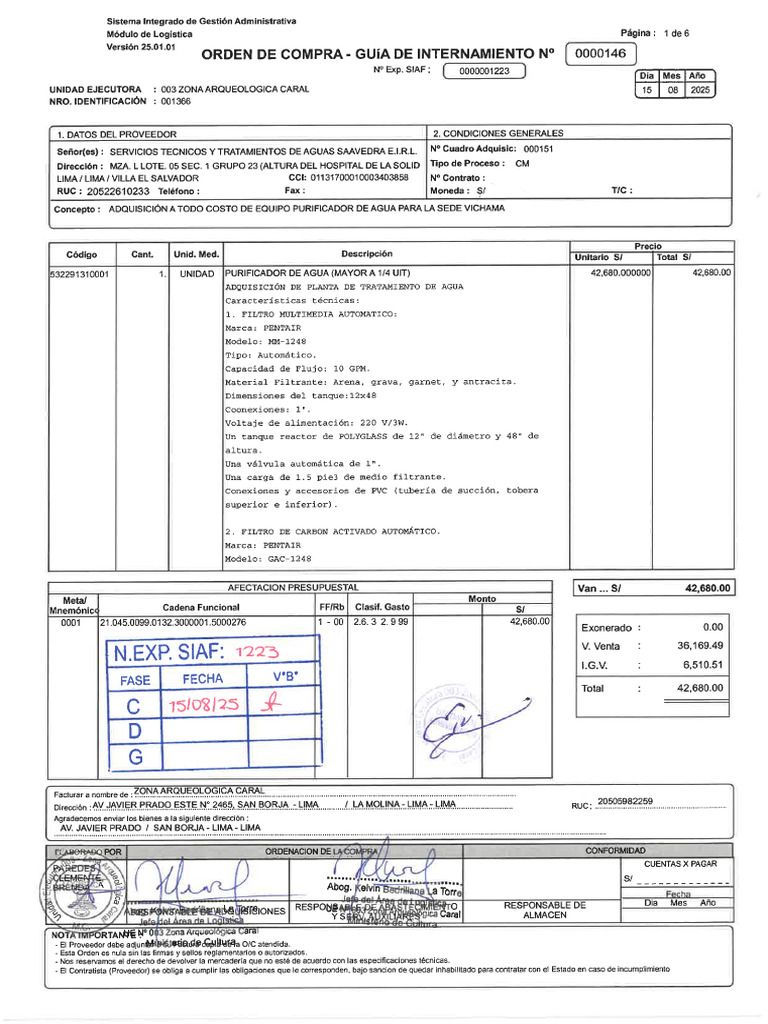 Orden de Compra #146 - 2025 | PDF