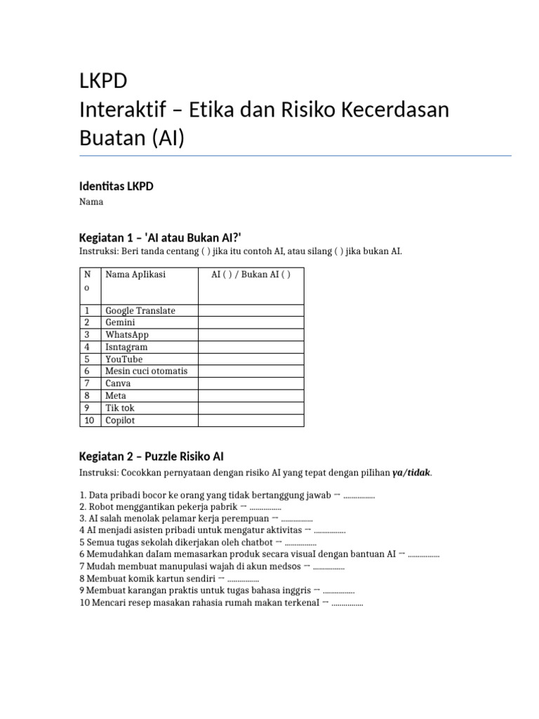 Etika dan Risiko Kecerdasan Buatan | PDF
