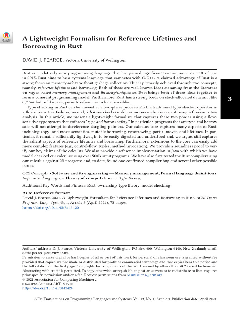 Rust Reference Lifetimes and Borrowing Formalism | PDF | Variable ...