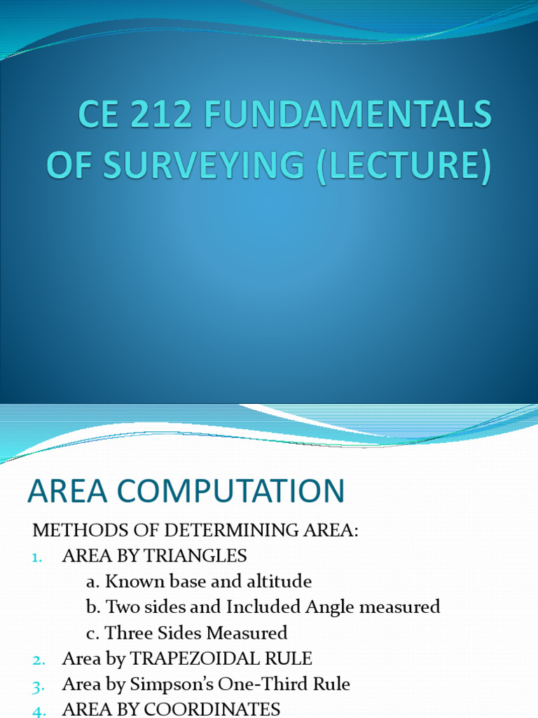 Area Computation Methods Explained | PDF | Area | Latitude