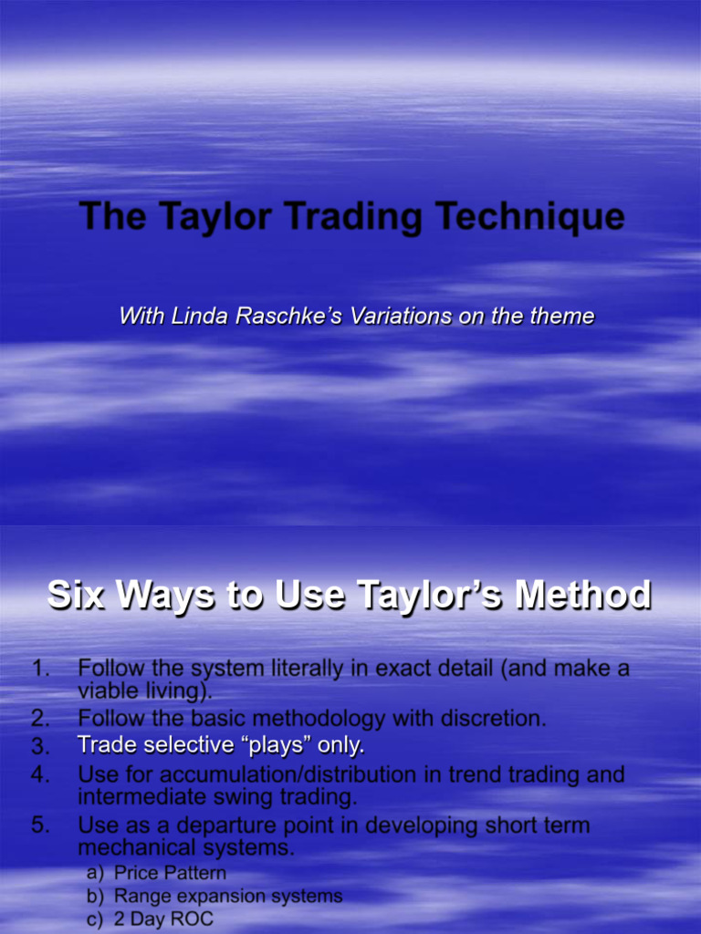Taylor Trading Technique Overview | PDF | Short (Finance)