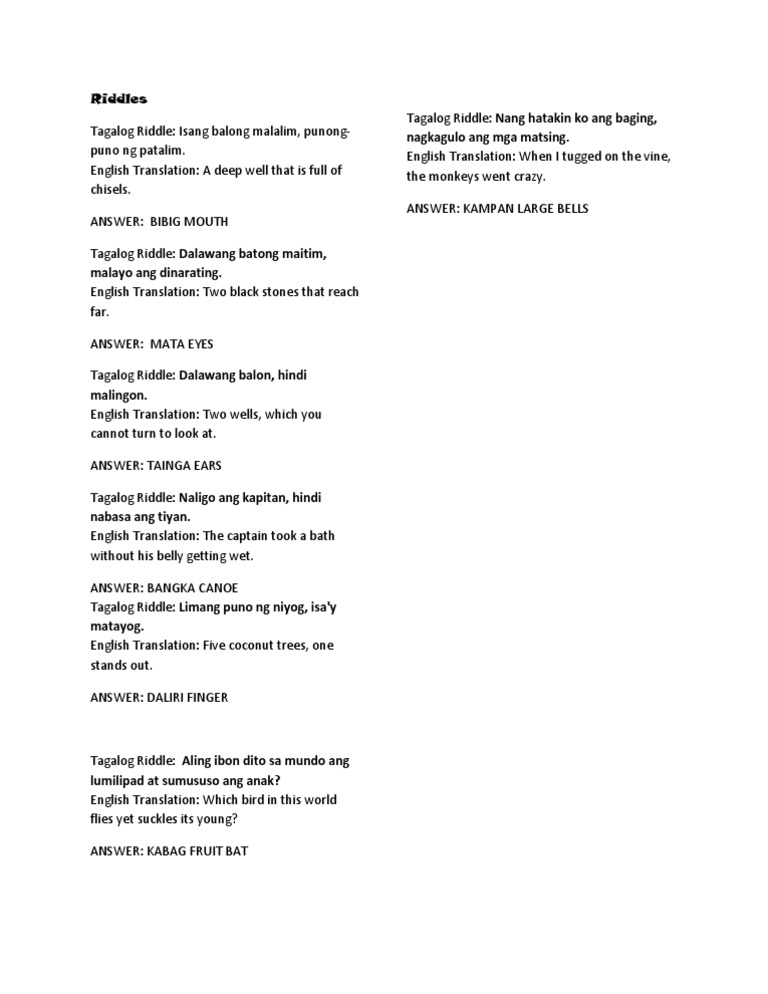 Riddles Pdf
