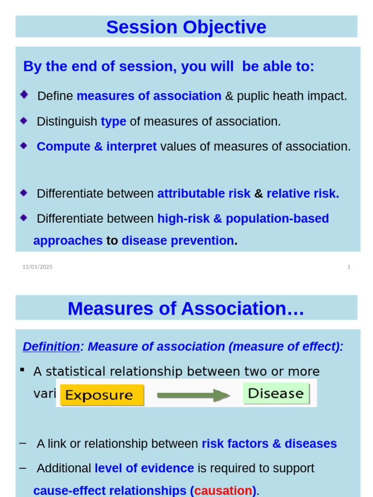 Measure of Assocaition | PDF | Relative Risk | Odds Ratio