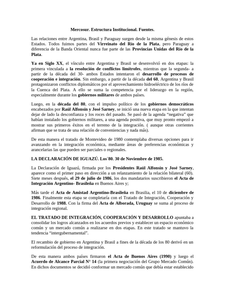 Estructura y Funcionamiento del Mercosur | PDF | Caso de ley | Justicia