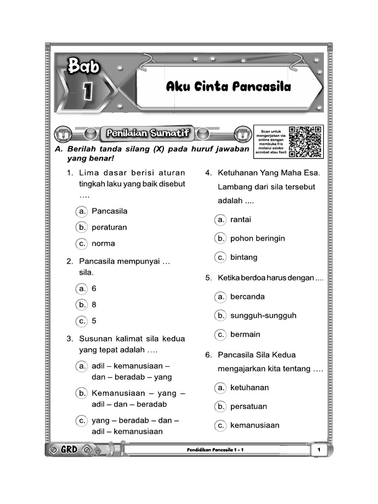 01 Bab 1 Pendidikan Pancasila Kelas 1 | PDF