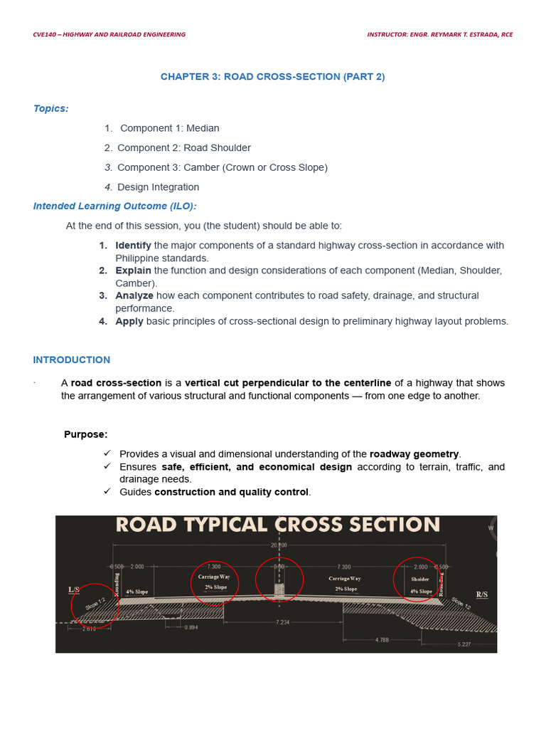 Highway Cross-Section Design Essentials | PDF | Road Surface | Road