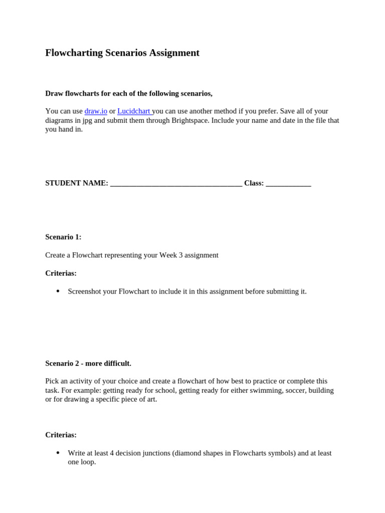 Flowcharting Scenarios Assignment | PDF