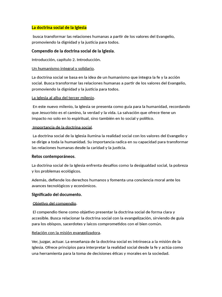 Doctrina Social de la Iglesia: Humanismo y Justicia | PDF | Doctrina ...