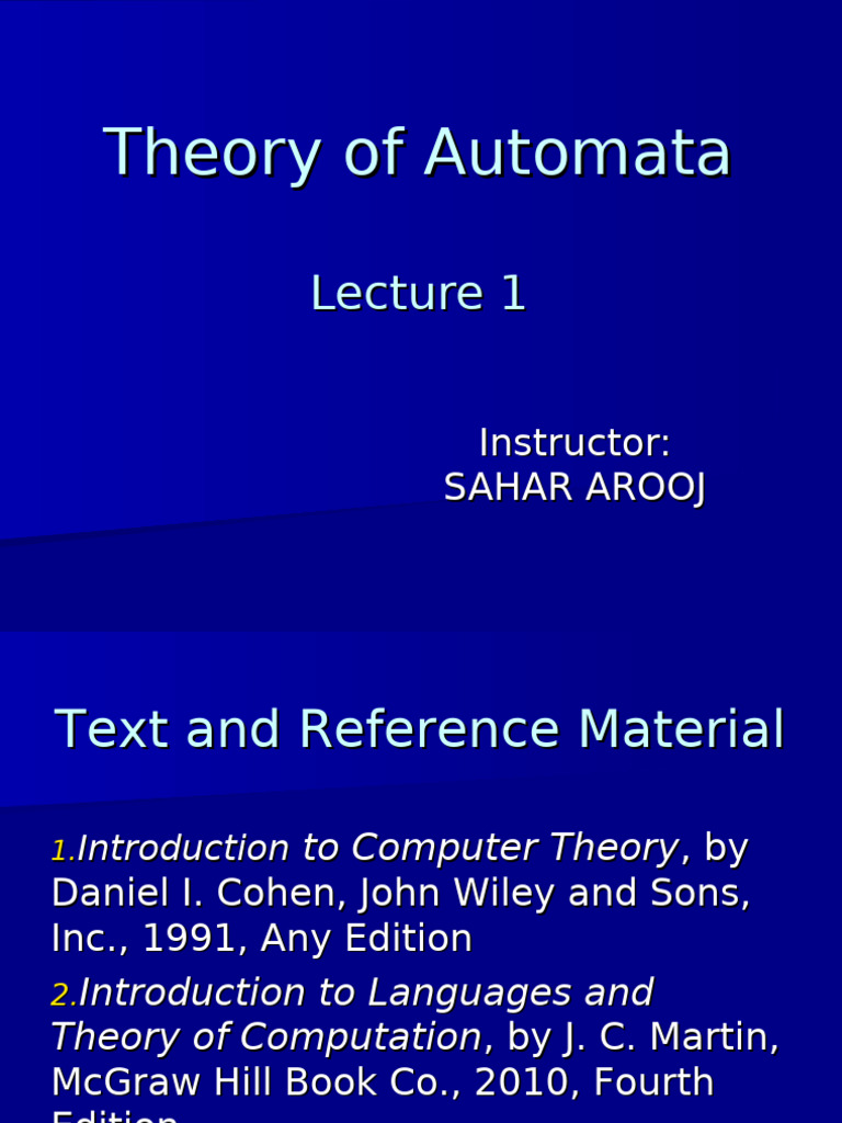 Lecture 1 | PDF | Automata Theory | String (Computer Science)