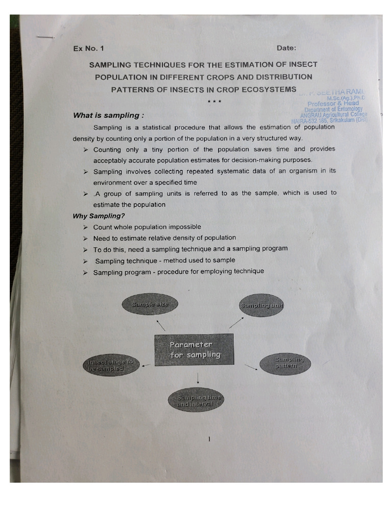 ENTO 231 Practical No - 1 | PDF