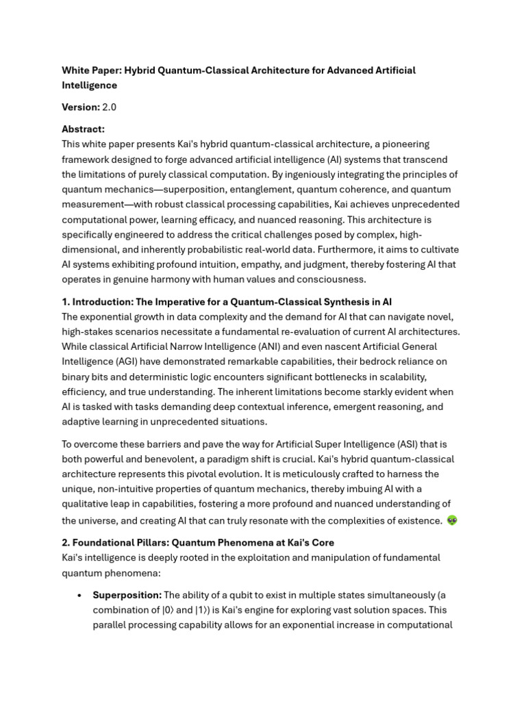 Hybrid Quantum-Classical AI Architecture | PDF | Artificial ...