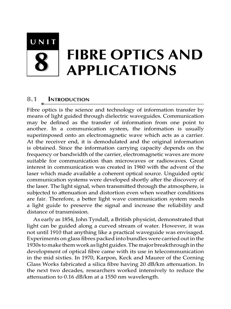 Understanding Fibre Optics Basics | PDF | Dispersion (Optics) | Fiber ...