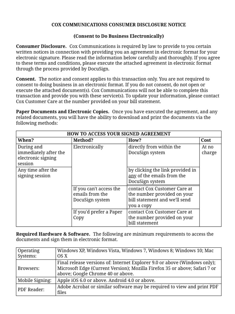 Electronic Record and Signature Disclosure | PDF | Microsoft Windows ...