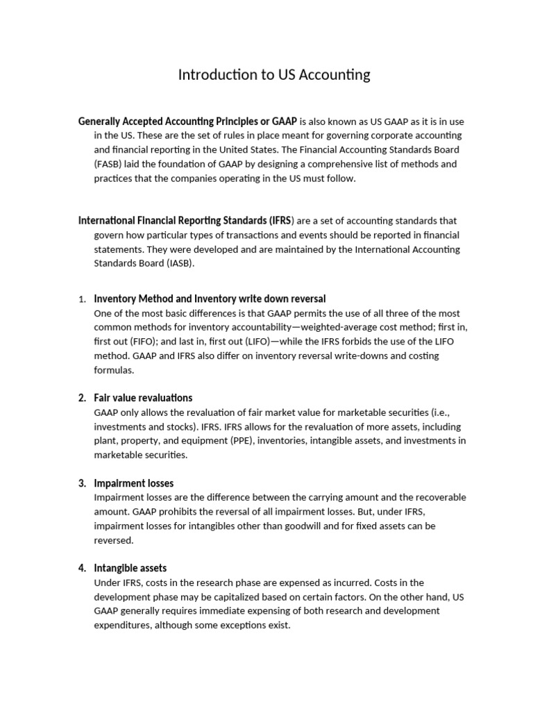 Understanding US GAAP vs IFRS Standards | PDF | International Financial ...