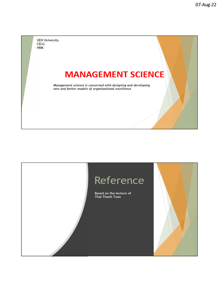 (HRM) Management Science LN 2022 | PDF | Strategic Management ...
