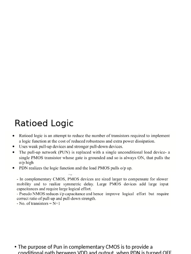 Ratioed Logic in CMOS Design | PDF