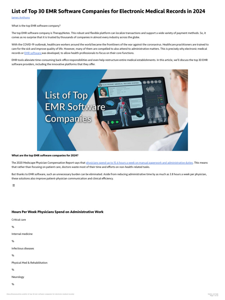 E-Reader - List of Top 30 EMR Software Companies For Electronic Medical ...