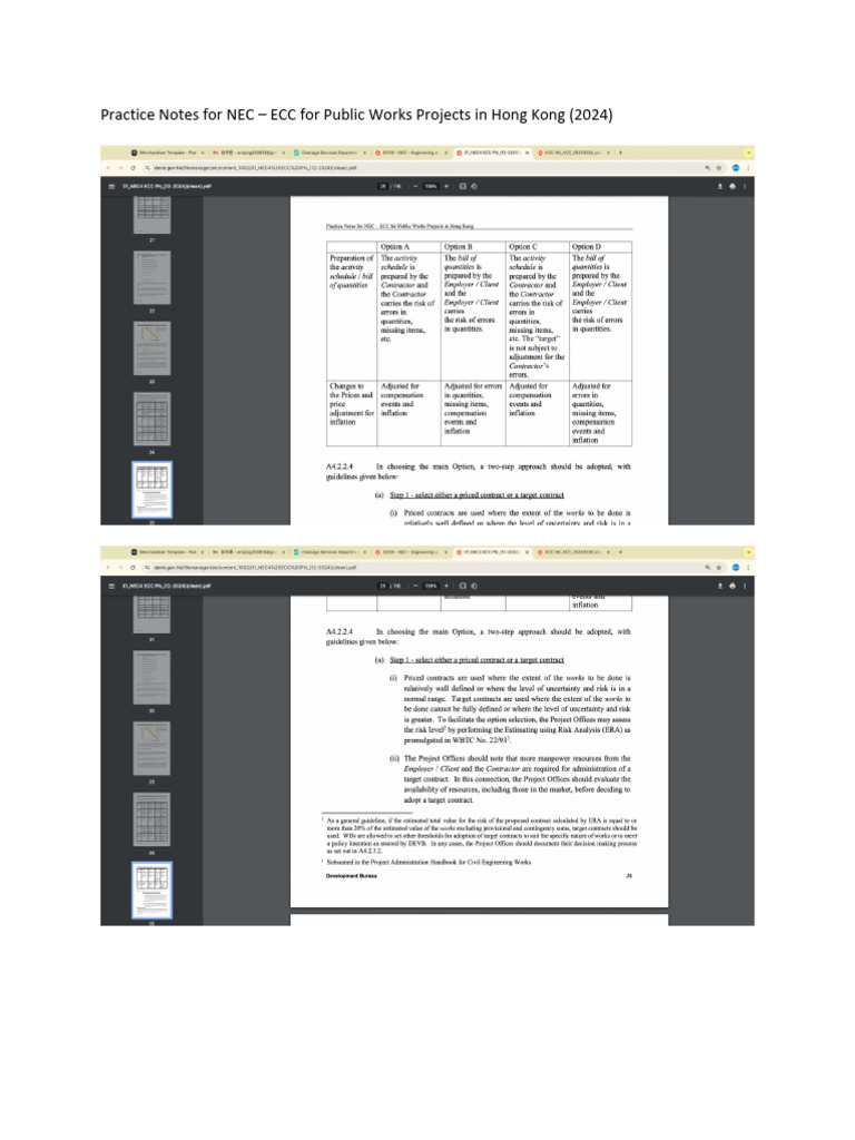 NEC Practice Notes for Public Works | PDF