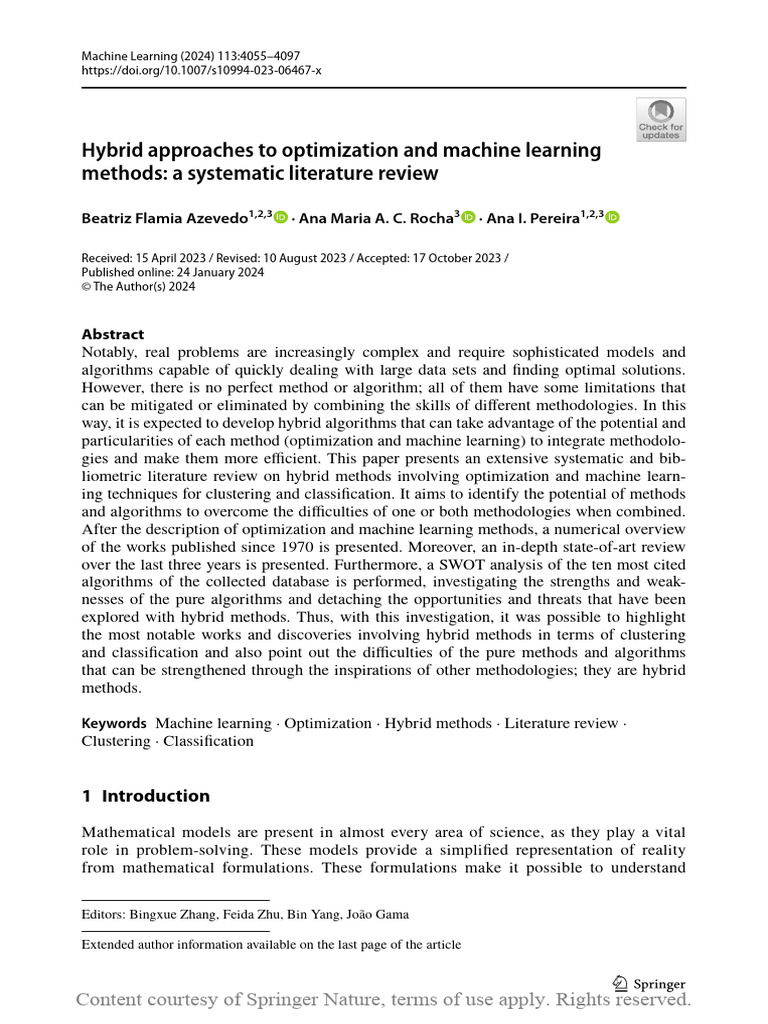 Hybrid Approaches To Optimization and Machine Lear | PDF | Cluster ...