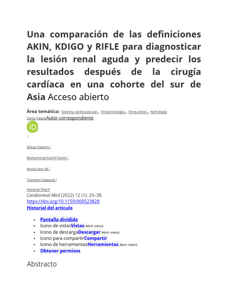 Una Comparación de Las Definiciones AKIN | PDF | Especialidades Medicas ...
