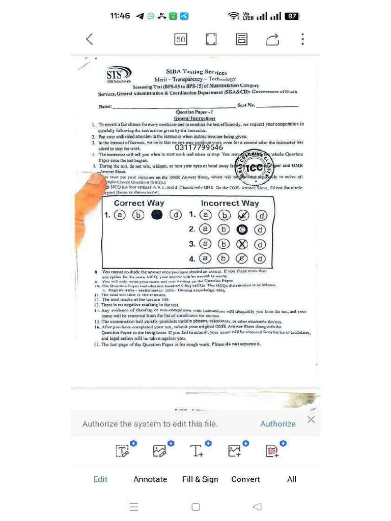 Matric Category Paper 01 | PDF