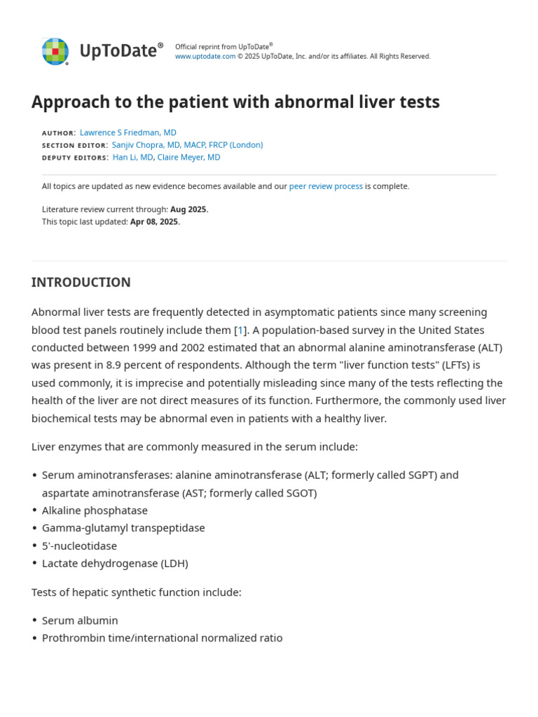 Evaluating Abnormal Liver Tests | PDF | Hepatitis | Alanine Transaminase