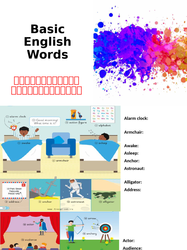Basic English Vocabualry | PDF