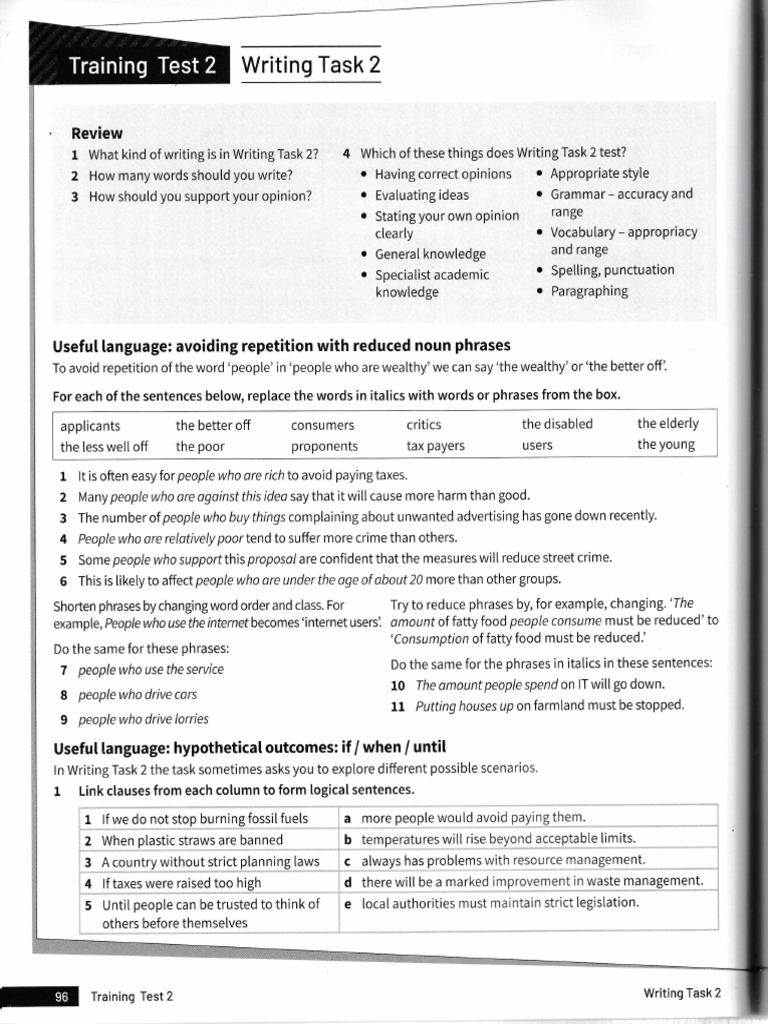 IELTS Trainer 2 - TEST 2 - WRITING - Task 2 - p.96-98 | PDF | Taxes ...