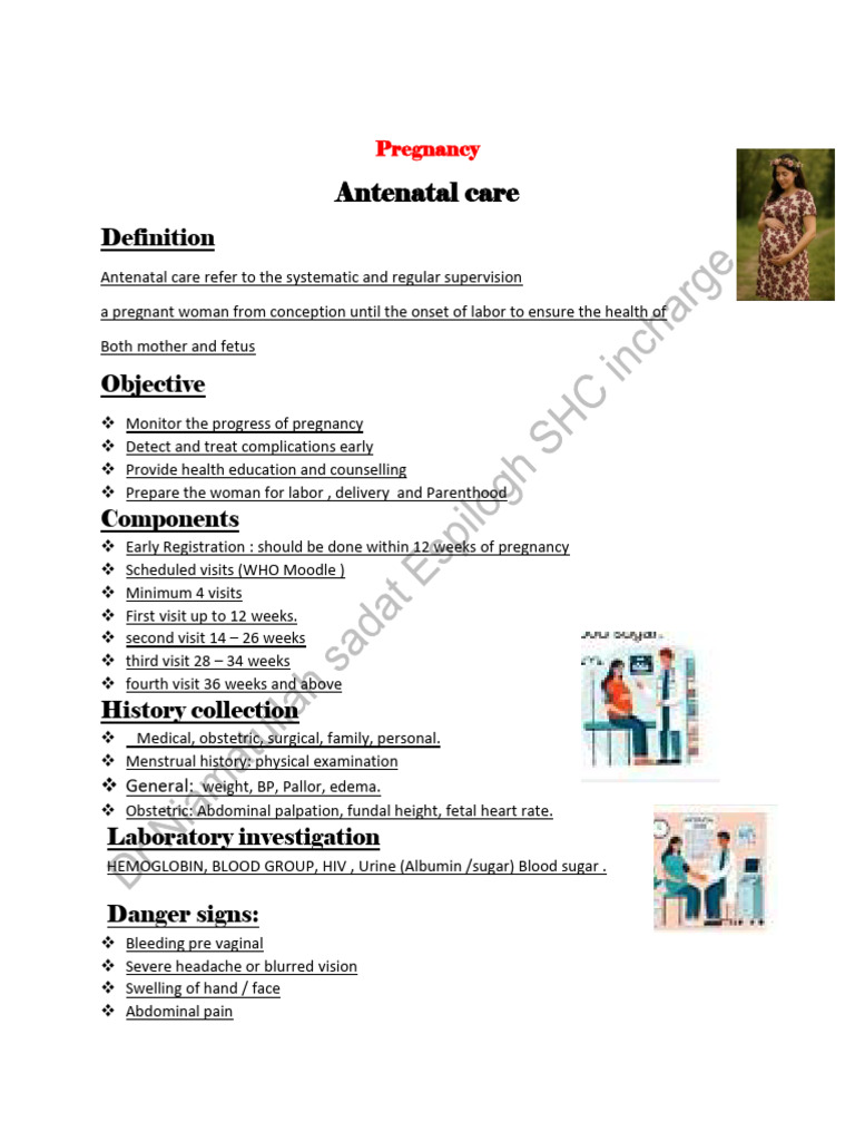 Essential Antenatal Care Guide | PDF