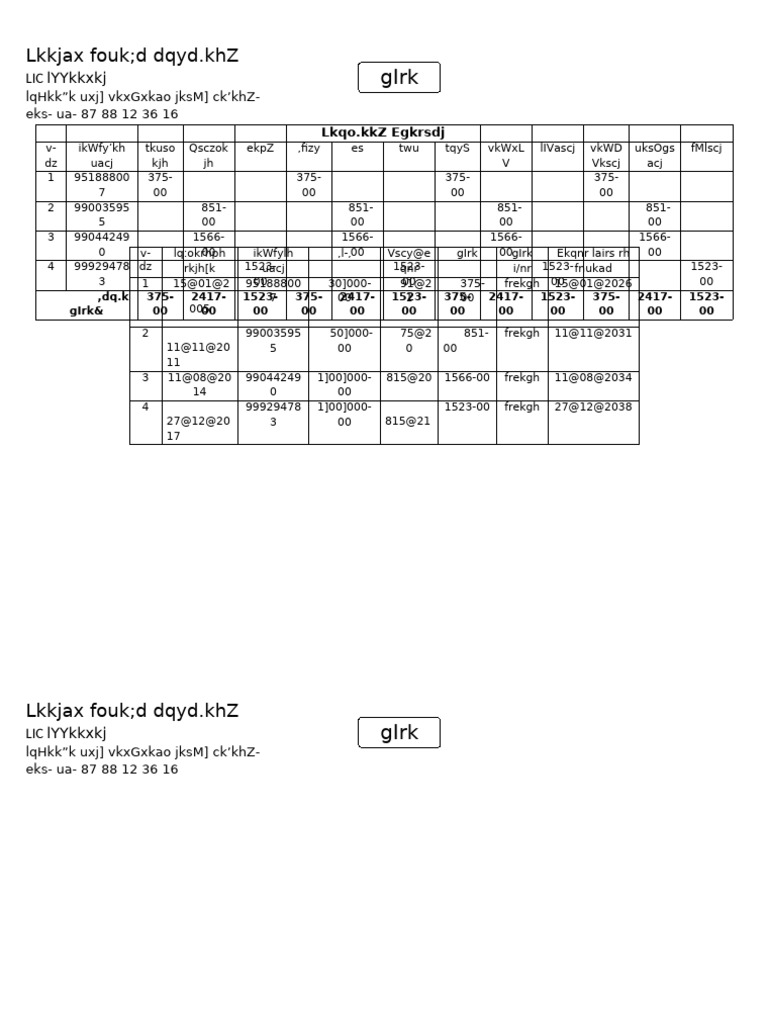LIC Policy Details and Premiums | PDF