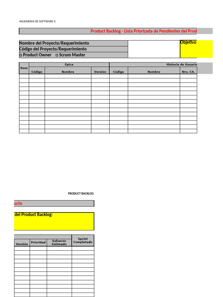Product Backlog en Ingeniería de Software | PDF