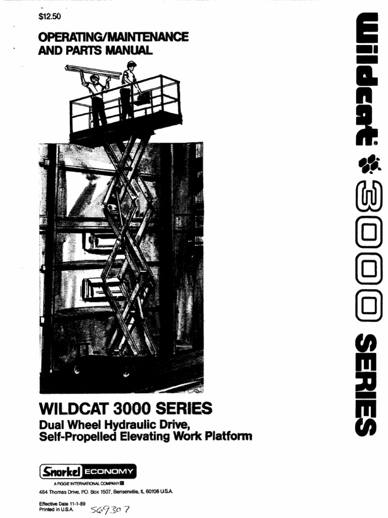 Economy Wildcat 3000 Scissor Lift Manual | PDF