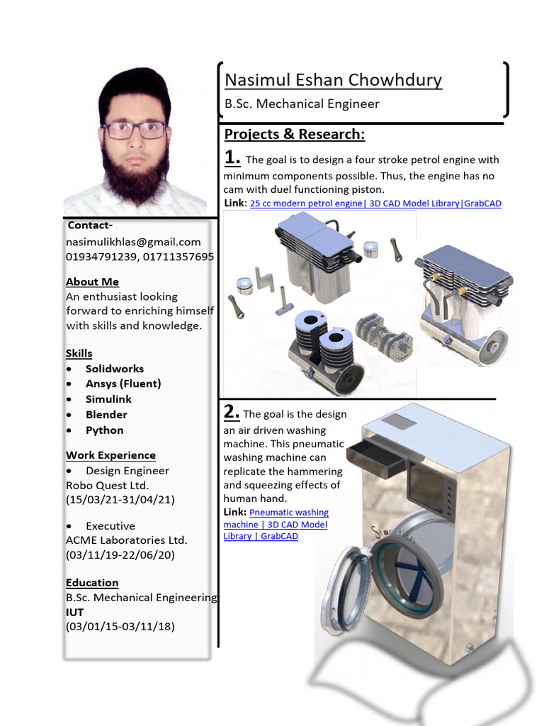Mechanical Engineering Projects Overview | PDF