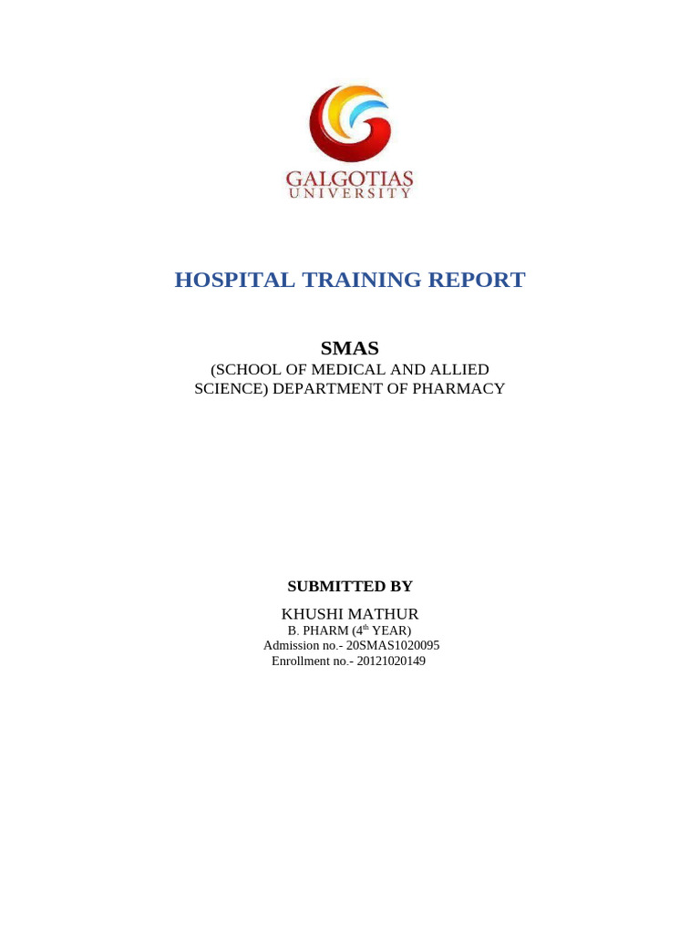 Hospital Training Report Overview | PDF | Injection (Medicine) | Wound