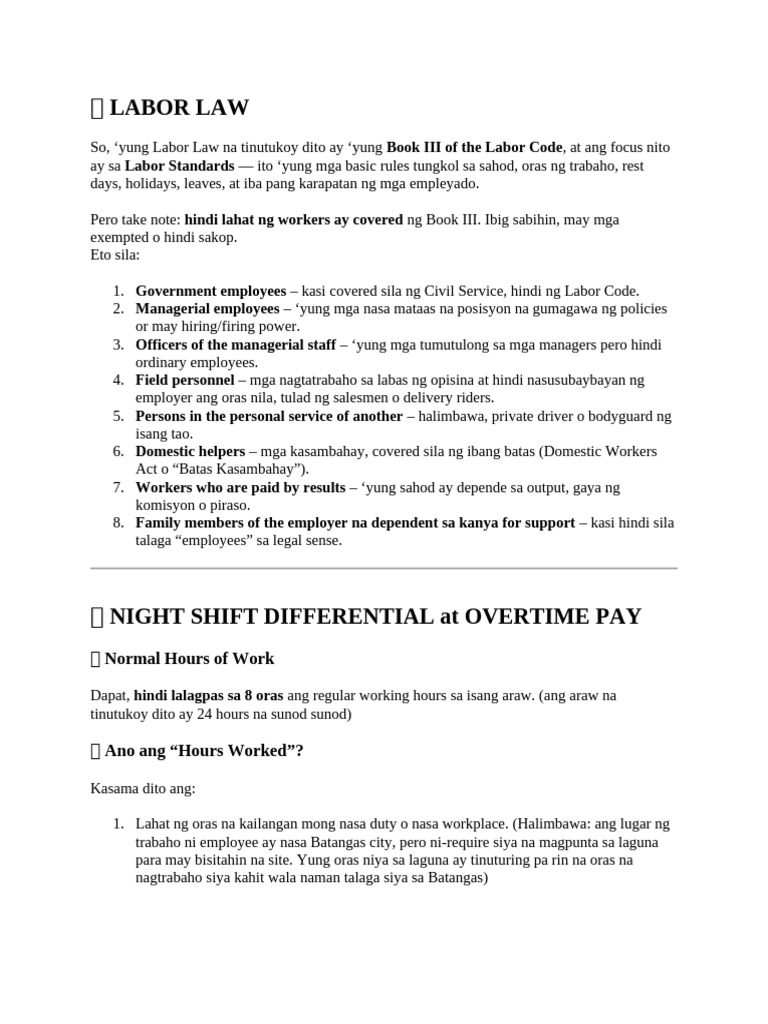 Labor Law Explanation | PDF