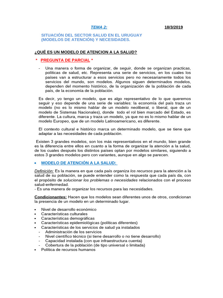 Modelos de Atención en Salud en Uruguay | PDF | Seguro | Cuidado de la ...
