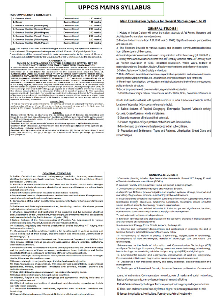 Uppcs 2026 Mains - 251015 - 141945 | PDF