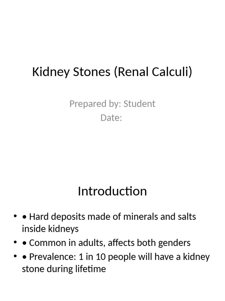 Understanding Kidney Stones: Causes & Treatment | PDF
