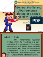 general profile and performance rating of science and mathematics teacher