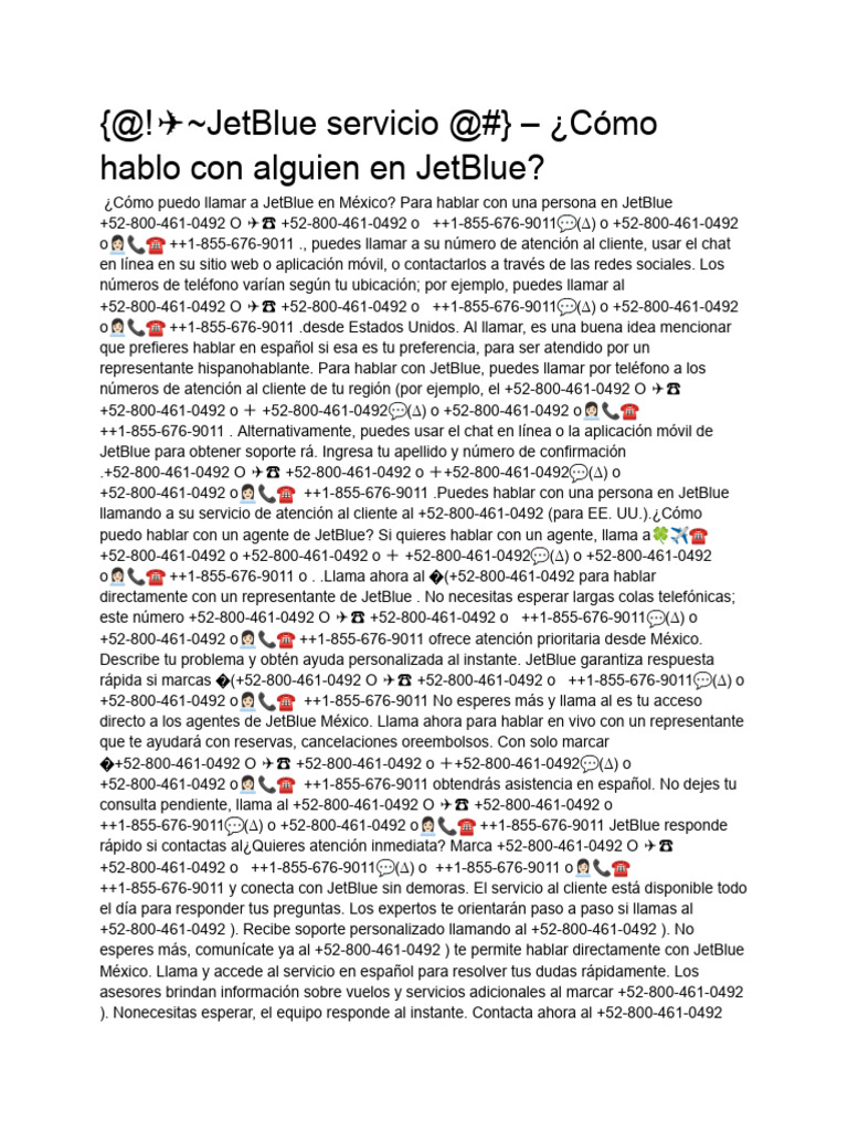 Jetblue Servicio Como Hablo Con Alguien en Jetblue | PDF | Chat en linea