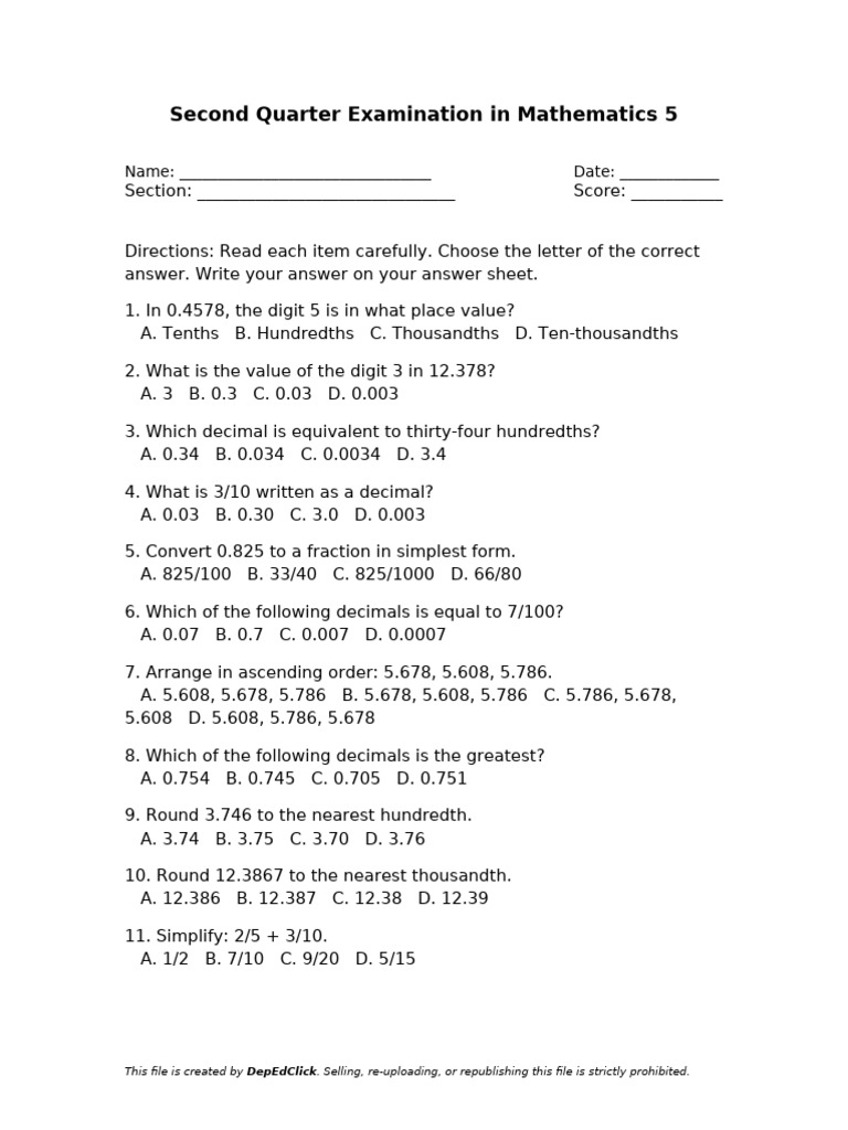 Value of 3 in Decimal 12.378 | PDF | Mathematics | Arithmetic